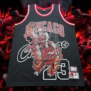 Ultra Rare Warren Lotas Michael Jordan Chicago Bulls Jersey Black Size Large